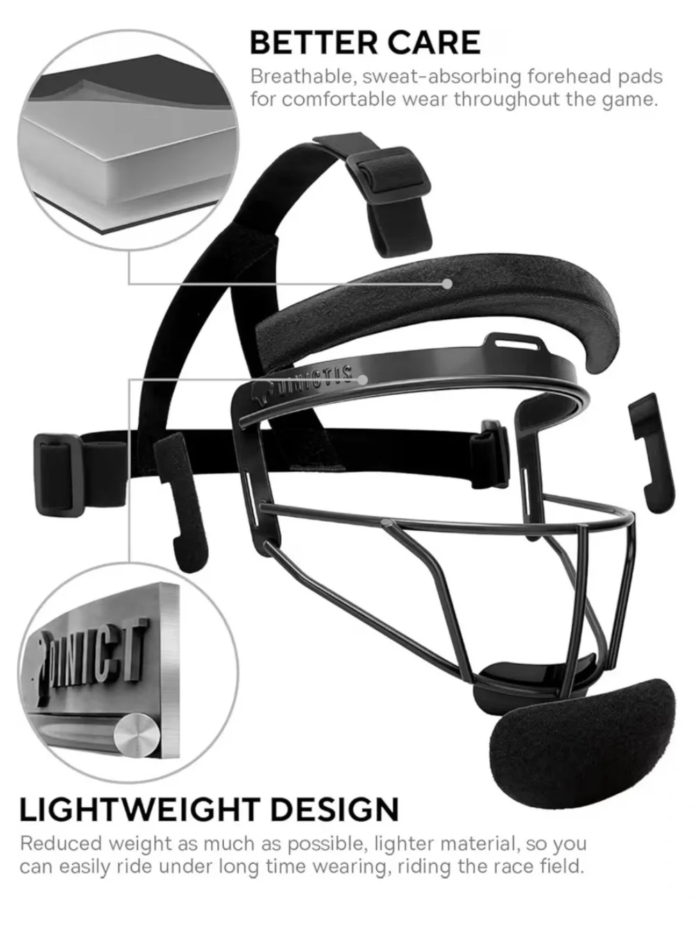 Dinictis Softball Face Mask, Lightweight and Comfortable. Youth Medium